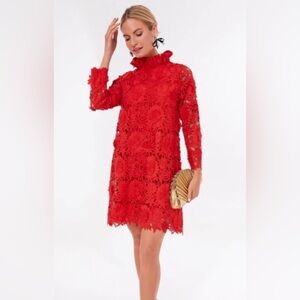 Tuckernuck Red Guipure Lace Daphne Dress
